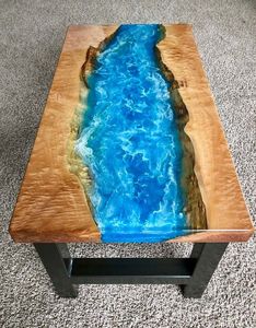 FINISHES HIGHLY LUXURY Home Furniture Solid Walnut Wood Restaurant Dining Coffee River Kitchen <b>Epoxy</b> <b>Resin</b> Slab <b>Table</b> - Product Image 3