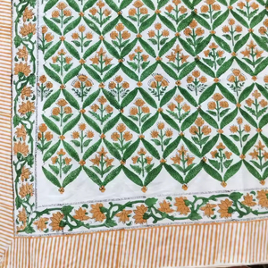 Mantel Cuadrado de Algodón Hecho a Mano de Alta Calidad, Estampado a Mano con Bloques, Personalizable, Moderno, Desechable, para Toda Temporada, para Uso Doméstico - Product Image 6