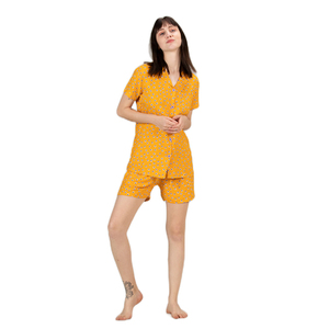 100% Rayon femmes 2pc bouton vers le bas Coord ensemble été pyjama Shorts de l'Inde pour un usage domestique au prix le plus bas - Product Image 1