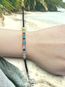 DAFNI BIG PAZAR Bohemia <b>Beaded</b> <b>Bracelet</b> with Natural Stone Precious Metal Alloy Micro Insert Unisex Gift From Istanbul - Product Image 5