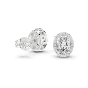 1.2 CT Lab Diamond Halo <b>Earrings</b> for Women VVS-VS EF Clarity 18KT, 14KT, 10KT Gold & 925 <b>Silver</b> Rose, Yellow, White Gold - Product Image 4
