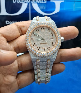 Relojes de Pulsera Digitales Hechos a Mano con Incrustaciones de Moissanita VVS1 de Lujo en Acero Inoxidable para Hombre Disponibles a los Mejores Precios - Product Image 2