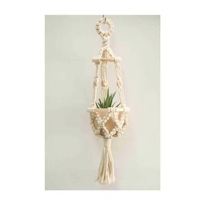 Macetero Moderno de Macramé para Balcón de Apartamento, Estilo que Mejora el Espacio Pequeño con Arreglo Vertical de Plantas - Product Image 1