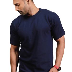 Nueva oferta de entrenamiento de culturismo para hombres) Camiseta de entrenamiento de gimnasio Camiseta básica de algodón y poliéster con cuello redondo para hombres - Product Image 1