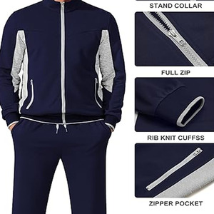 Survêtements respirants, tout nouveau design, vente en gros, survêtements personnalisés en deux pièces pour hommes, 100% coton, téléchargés par Dress Sports - Product Image 4