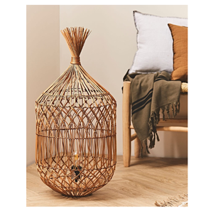 Portavelas de ratán tejido a mano moderno del fabricante artesanal de Vietnam King, farol de bambú, Material de jacinto de agua Natural al por mayor - Product Image 1