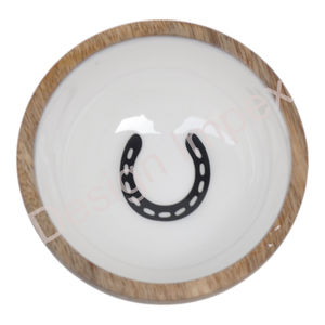 Bol mélangeur multifonctionnel en émail blanc pour ustensiles de cuisine, décoration de table, bols à fruits en bois de manguier, qualité alimentaire - Product Image 5