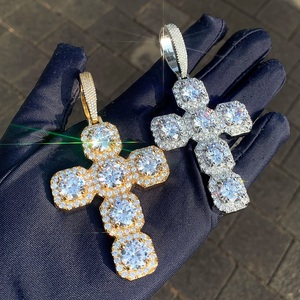 Luxe 925 argent Moissanite diamant glacé sac d'argent caution personnalisable Hip Hop Design pendentifs et breloques - Product Image 2