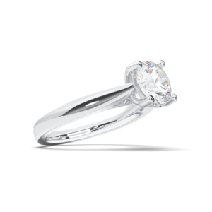 Anillo de compromiso de diamante de corte redondo de 1,00 quilates, 925, chapado en oro y plata de, hecho a mano, Unisex - Product Image 4