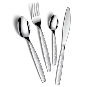 Ensemble de 4 couverts en acier inoxydable Ensemble de couverts parfait pour cuisine de table Hôtel Usage domestique Ensembles de couverts plaqués couleur argent Poignée multicolore - Product Image 6