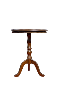 Mesa de comedor redonda Sheraton en acabado marrón nogal de madera maciza de caucho - Product Image 3