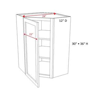 Gabinetes de pared de esquina diagonales de ébano Slim Shaker-W24 X H36 X D12 - Product Image 2