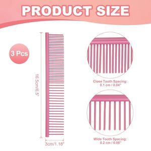 Peigne pour chat et chien en acier inoxydable plaqué bleu de 6,5 pouces de conception simple avec extrémités arrondies pour tapis à nœuds et épilation en vrac - Product Image 2