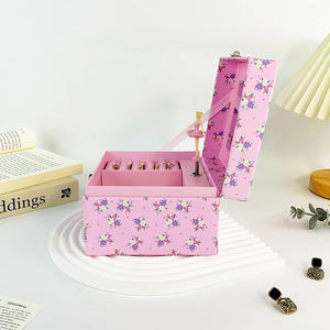 Boîte à musique à manivelle YIYU avec miroir et tiroir, fonction lumineuse, design carré - Cadeau <span class=keywords><strong>en</strong></span> papier écologique pour filles et femmes - Product Image 3