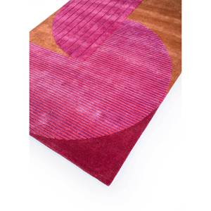 Alfombra Grande de Lana y Viscosa Hecha a Mano, Diseño Abstracto Rosa y Morado, para el Hogar o Pasillo, Forma Rectangular, Grosor de 10 mm - Modelo Tnq-3261 - Product Image 2