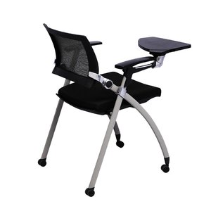 Bambi 02 GXVP68003 Mesh Back Folding Office <b>Chair</b> Lift Staff <b>Chair</b> with <b>Table</b> Wheels Foam Fabric PU Material for Workshop - Product Image 2
