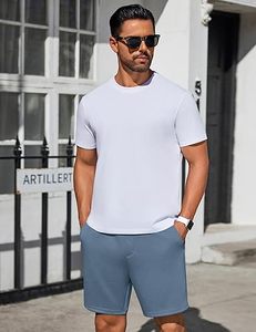 กางเกงขาสั้นผู้ชายผ้าฟลีซ สไตล์ลำลอง สตรีทแวร์ แต่งโลโก้พอง พร้อมเชือกผูกเอว วินเทจ ผ้าฝ้าย - Product Image 2