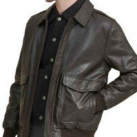 Veste de pilote en cuir véritable pour homme, veste bomber classique d'aviateur, veste de vol en cuir de vachette noir, fabricant OEM sur mesure
