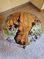 Table basse de luxe moderne en bois d'acacia et résine, design artistique, étanche, couleur personnalisable, pour salon, Diwali, Sympathie