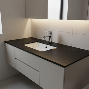 Dalle de pierre reconstituée en quartz pour plan de travail de cuisine, dessus de meuble de salle de bain, Calacatta Carrara, préfabriqué, villa, design contemporain - Product Image 3