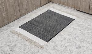 Handmade Modern Jacquard Cotton Rug Reversible Washable Anti-Slip Carpet <b>Runner</b> <b>Doormat</b> Latex Backing Woven Chevron 1300 GSM - Product Image 5