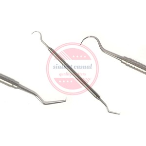 Sonda de exploración dental de doble cabeza de acero inoxidable, Instrumentos dentales personalizados, 1 ud. - Product Image 2