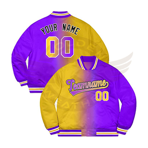 Veste Letterman en satin personnalisée pour hommes, uniforme de baseball de style de rue avec coutures coupe-vent et chaud pour les modèles d'hiver de couple - Product Image 1