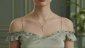 Pendentif en or et diamants en forme de lettre T, or 18 carats avec diamants naturels, bijoux fins personnalisés élégants, cadeau d'anniversaire pour femmes - Product Image 5