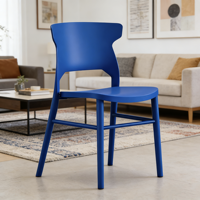 Chaise en plastique résistante à l'usure, durable, empilable, design moderne et simple, surface de siège confortable, dossier de haute qualité offrant un bon soutien.