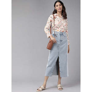 Blusa Informal Elegante de Rayón con Estampado Floral Multicolor para Mujer, Talla XL, con Logotipo Bordado Vintage y Decoración de Botones, para Varias Temporadas (Primavera) - Product Image 1