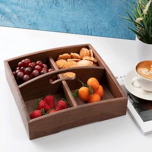 Divided wooden candy <b>trays</b> jewelry storage <b>wood</b> <b>tray</b> with compartment dividers for wholesale export - Product Image 2