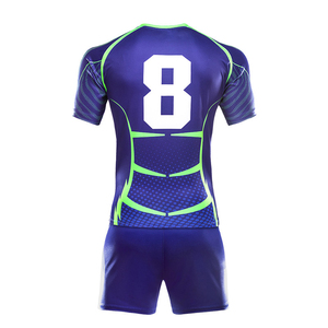 Uniforme de Rugby profesional de alta calidad con diseño impreso transpirable para hombre, venta al por mayor, nuevos pantalones cortos de Jersey cosidos, conjuntos elegantes - Product Image 2