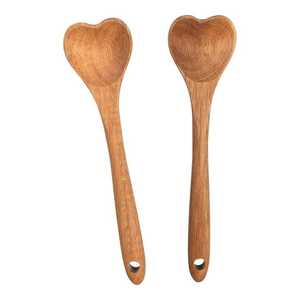 Cubiertos de Cocina Clásicos Personalizados Ecológicos de Madera de Mango, Nogal y Teca, Cucharas y Espátulas para Servir en el Hogar o Bodas - Product Image 1