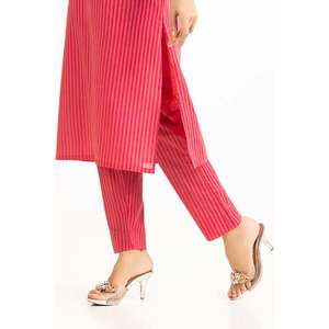 Pantalon d'été décontracté taille XL, respirant, doux, tissé, à taille élastique, teint en fil, coloré, taille haute, jambe large, froissé - Product Image 3