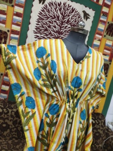 Robe caftan en coton pour femmes été artisanat ethnique Boho Hippie Robe grande taille tenue de bureau amicale naturel longue traditionnelle - Product Image 4