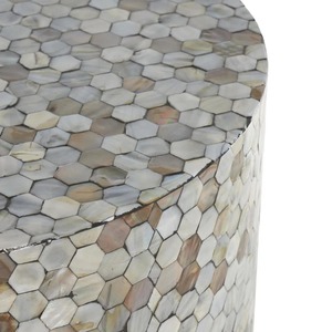 Table basse moderne écologique en nacre incrustée, avec base en métal noir, faite à la main, de haute qualité, décoration d'intérieur - Product Image 4