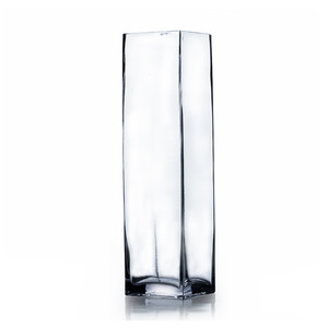 VBV0312 Florero Cuadrado de Vidrio, 3 x 12, Florero de Cristal Soplado a Mano para Decoración del Hogar, Diseño Clásico Moderno para Flores - Product Image 1