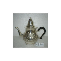 Ensemble de théière en argent pur plaqué, 1000 ml, écologique, 3 pièces, avec logo personnalisé ~ Style américain, vaisselle en argent pour thé/café, Inde