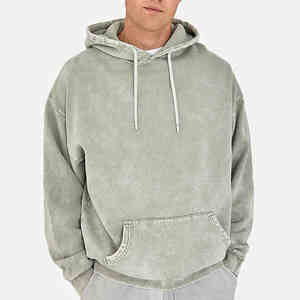 Sudadera con capucha vintage Fabricación de ropa Impresión Dtg personalizada Sudaderas con capucha lavadas con ácido Peso pesado Algodón en blanco Impresión Dtg Sudadera con capucha para hombre - Product Image 1