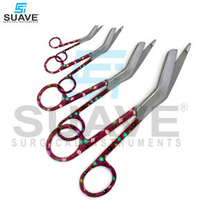 SUAVE CHIRURGICAL INSTRUMENTS Ciseaux à pansement en acier inoxydable incurvés et droits personnalisés Source d'alimentation manuelle - Product Image 5