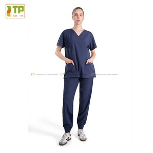 Uniformes Médicos para Mujer Listos para Entrega, Diseño Jogger Elástico de Poliéster y Spandex, Conjuntos de Uniformes Médicos con Estampado Digital para Uso Hospitalario, Vietnam - Product Image 4