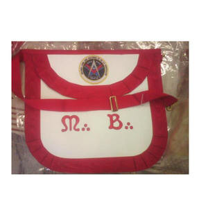 30th Degree Scottish Rite Masonic <b>Apron</b> <b>Black</b> & White <b>APRON</b> Masonic Regalia Past master 100% Lambskin <b>Apron</b> HAND EMBROIDERED - Product Image 5