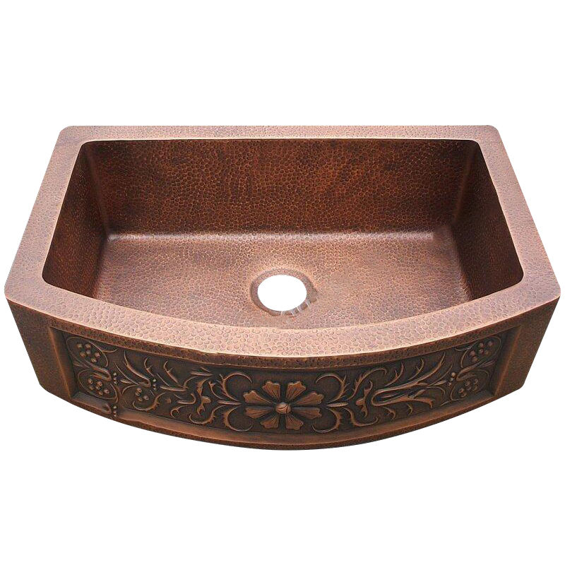 Lavello in Rame Intagliato Stile Vintage M