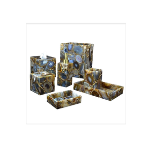 Ensembles d'accessoires de salle de bain en os de nacre fait à la main de meilleure conception pour la maison accessoire de restaurant d'hôtel à vendre - Product Image 4