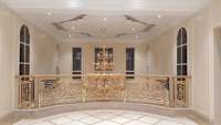 Luxus vergoldete Balustraden Aluminium Edelstahl Baluster Kunst geländer für Villen Hotels Lobby Projekte