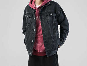 Vestes en tissu de coton denim de qualité supérieure vente en ligne OEM veste en jean personnalisée fabricant pigment de lavage pour hommes - Product Image 3