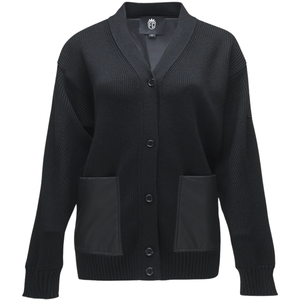 <b>Mens</b> Button <b>Cardigan</b> Sweater Quilted Back Panel Knit Front <b>Long</b> Sleeve Smart Casual Layering <b>Cardigan</b> Jacket - Product Image 3