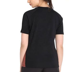 เสื้อยืดคอกลมผ้าไหม/ผ้าฝ้ายสำหรับผู้หญิงไซส์ใหญ่ สไตล์ลำลองสำหรับฤดูร้อน ทรงหลวม แห้งเร็ว ระบายอากาศดี สีพื้นขาว/ดำ รับสั่งทำ - Product Image 3