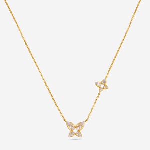 จี้เพชรทรงมาร์คีส์ประดับดอกไม้ ทอง 18K ชุบโรเดียม - ทันสมัยและมีสไตล์ - Product Image 1