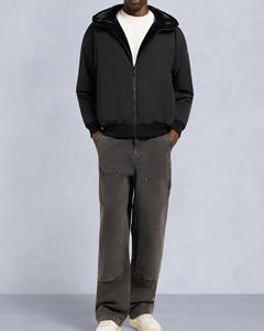 Sweat à capuche à fermeture éclair surdimensionné avec poignets élastiques de qualité supérieure pour hommes sweat à capuche décontracté de coupe moderne avec logo personnalisé et broderie - Product Image 5